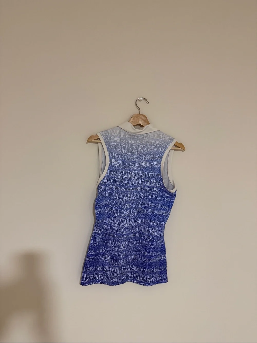 Nike Blue and White Sleeveless Golf Polo